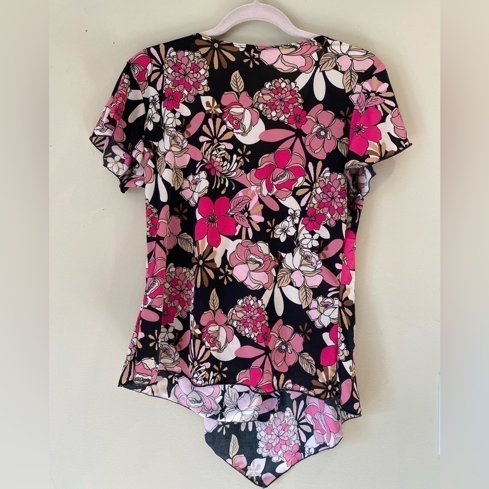 Vintage Faux Wrap Top M - Picture 2 of 3